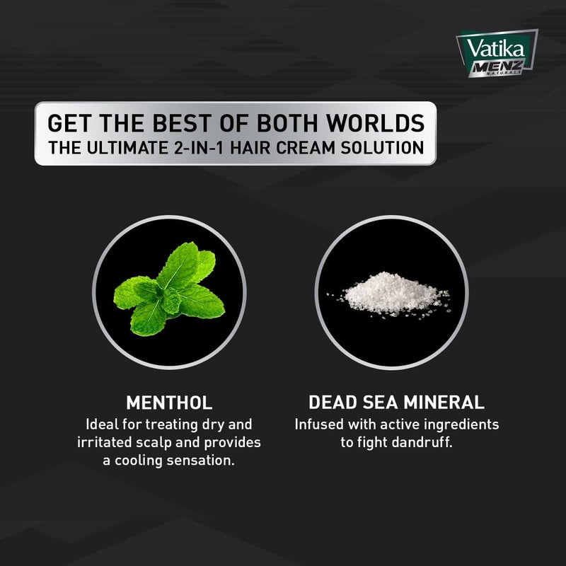 فاتيكا كريم تصفيف الشعر فاتيكا ناتشورالز مينز المضاد للقشرة مع تأثير التبريد - 140 مل × 2 | غني بالمنثول ومعادن البحر الميت | مع تأثير التبريد - عبوة اقتصادية من قطعتين - Image 3