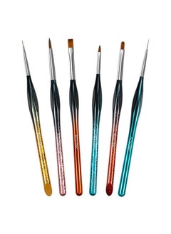 Aokitec Nail Art Brushes Set，6Pcs Gel Polish Nail Art Design Pen Painting Tools With Nail Extension Gel Brush Builder Gel Brush Nail Dotting Pen & Nail Art Liner Brush For Salon At Home Diy Manicure  - Image 1