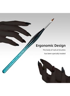 Aokitec Nail Art Brushes Set，6Pcs Gel Polish Nail Art Design Pen Painting Tools With Nail Extension Gel Brush Builder Gel Brush Nail Dotting Pen & Nail Art Liner Brush For Salon At Home Diy Manicure  - Image 4