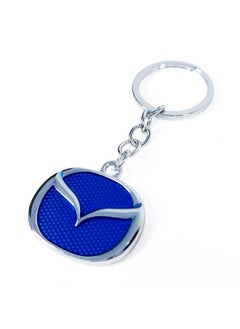 Mazda Metal Keychain with Durable Ring and Stylish Blue Enamel Design for Car Enthusiasts