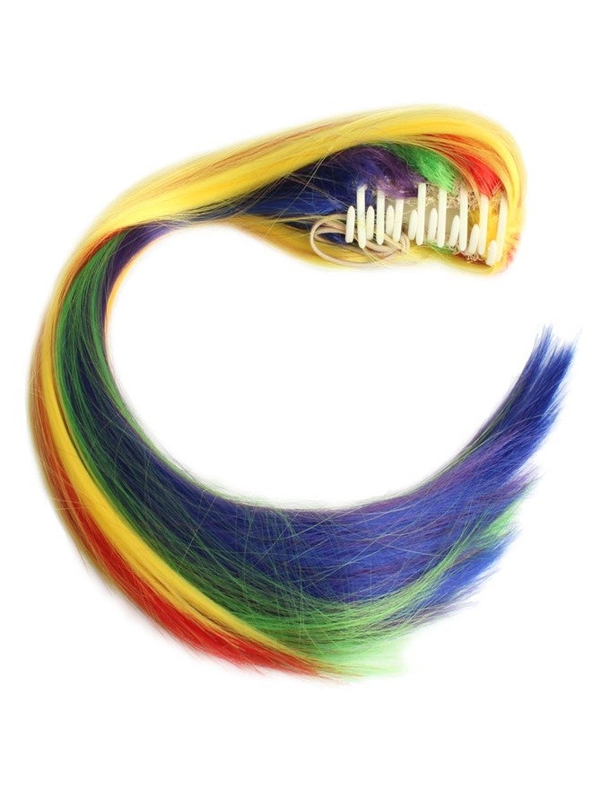 WeKen Hair Ponytail Long Straight Claw in Synthetic Rainbow - Image 3
