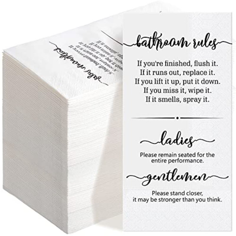 100 Pack Disposable Hand Towels for Bathroom, White Linen-feel Guest Towels, Wedding Disposable Napkins, Soft and Absorbent Dinner Paper Napkins for Events, or Dinner Parties, 16" x 17" Black - Image 1