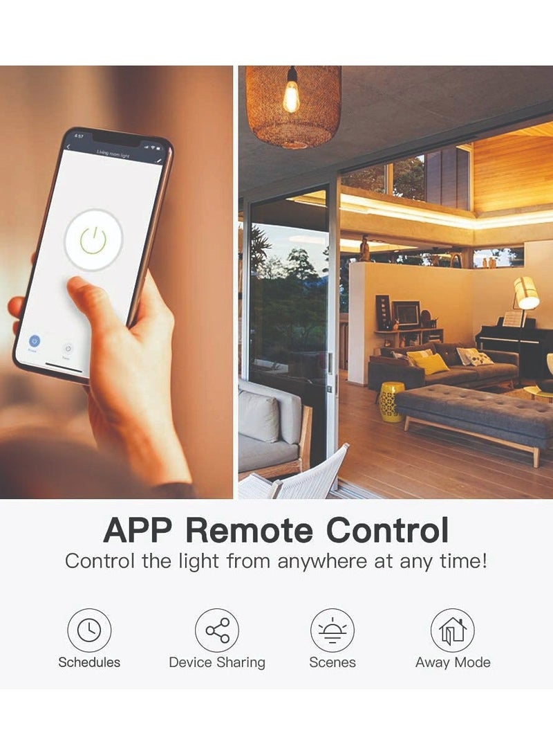 SASKA Smart Tuya Wifi Touch Light Switch (SJ-A1) Smartlife App Remote Control, Timing Function Voice Control - No Neutral No Hub Needed (4 Gang, White) - Image 4