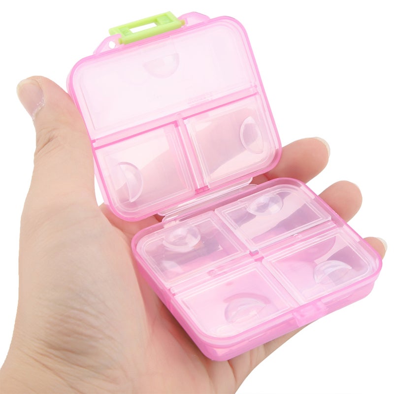 Weekly Pill Organizer 7 Grid Pinkish Premium PP Material - Easy To Clean Dust Proof Non Slip Portable Pill Case for Travel Outdoor Jewelry Storage - Image 4
