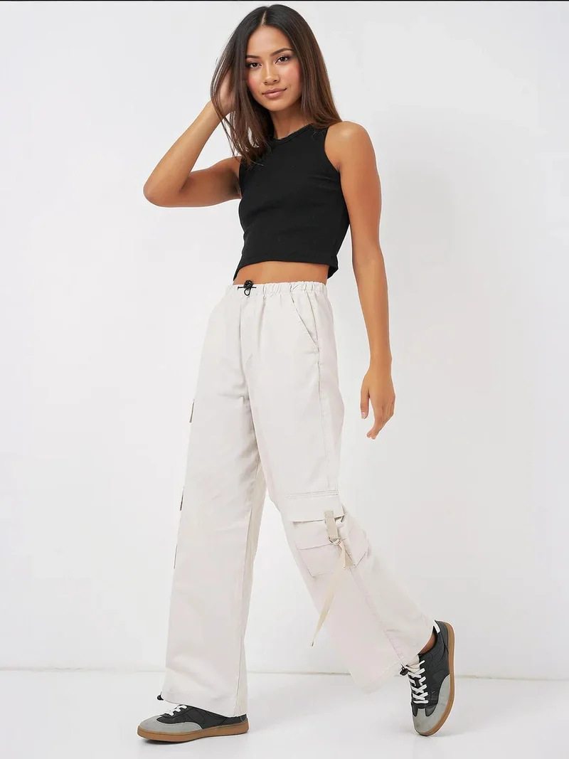 بيغ دارت بنطلون قطني واسع مريح برباط