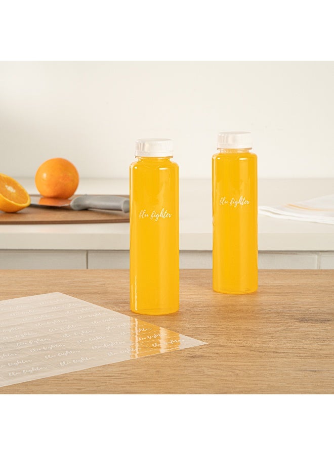 Restaurantware 1.9 × 1 بوصة ملصقات زجاجات عصير مقاتل الإنفلونزا، 100 ملصق ذاتي اللصق للزجاجات - مقاوم للتكثف، لحقائب المشروبات، شفاف مع خط أبيض ملصقات بلاستيكية مقاومة للماء - Image 3