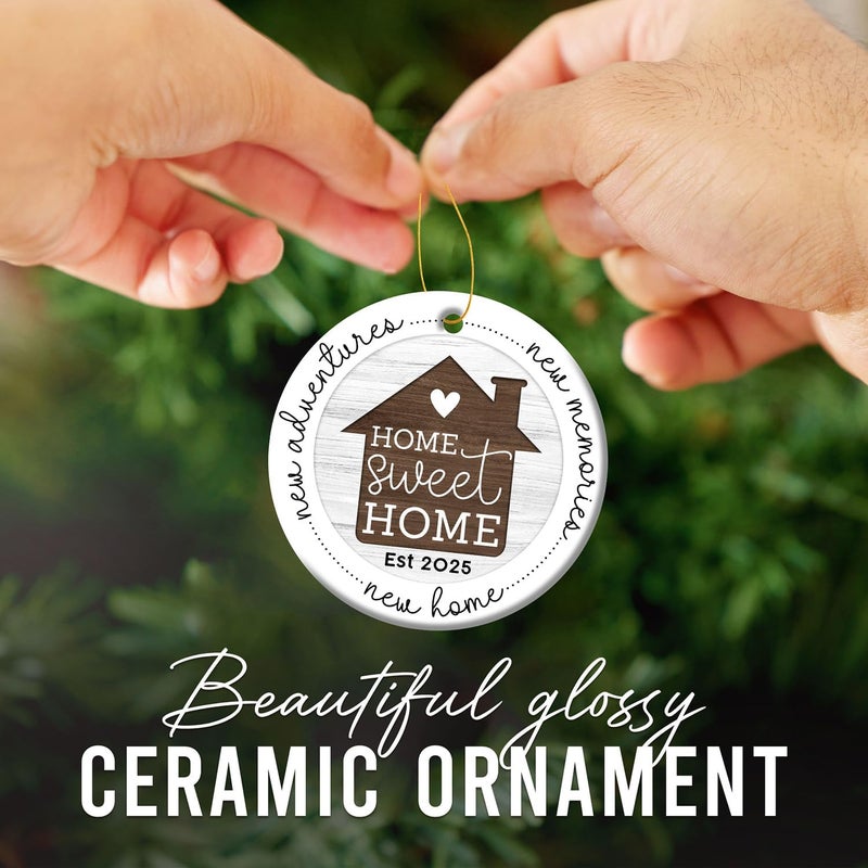 HEXMOZ New Home Ornament 2025 - Best Housewarming Gifts 2025 - New Home Gift Ideas - House Warming Gifts for Owners, Couples, Men, Women - First House Ornament, Our First Christmas Ceramic Keepsake - Image 5