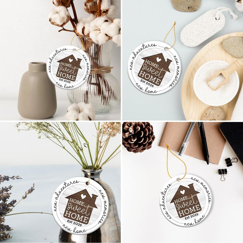 HEXMOZ New Home Ornament 2025 - Best Housewarming Gifts 2025 - New Home Gift Ideas - House Warming Gifts for Owners, Couples, Men, Women - First House Ornament, Our First Christmas Ceramic Keepsake - Image 3