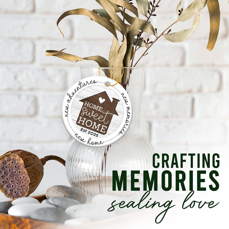 HEXMOZ New Home Ornament 2025 - Best Housewarming Gifts 2025 - New Home Gift Ideas - House Warming Gifts for Owners, Couples, Men, Women - First House Ornament, Our First Christmas Ceramic Keepsake - Image 4
