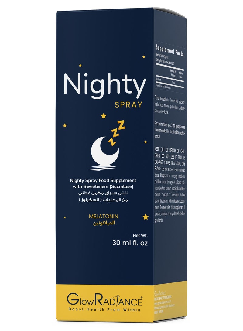 GlowRadiance Nighty Spray Melatonin 30ml sleep spray night spray - Image 1