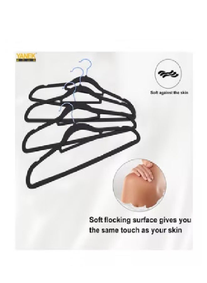 100-Piece Non-Slip Velvet Cloth Hanger Set Black - Image 3