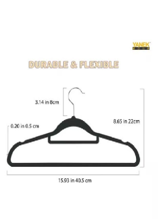 100-Piece Non-Slip Velvet Cloth Hanger Set Black - Image 4