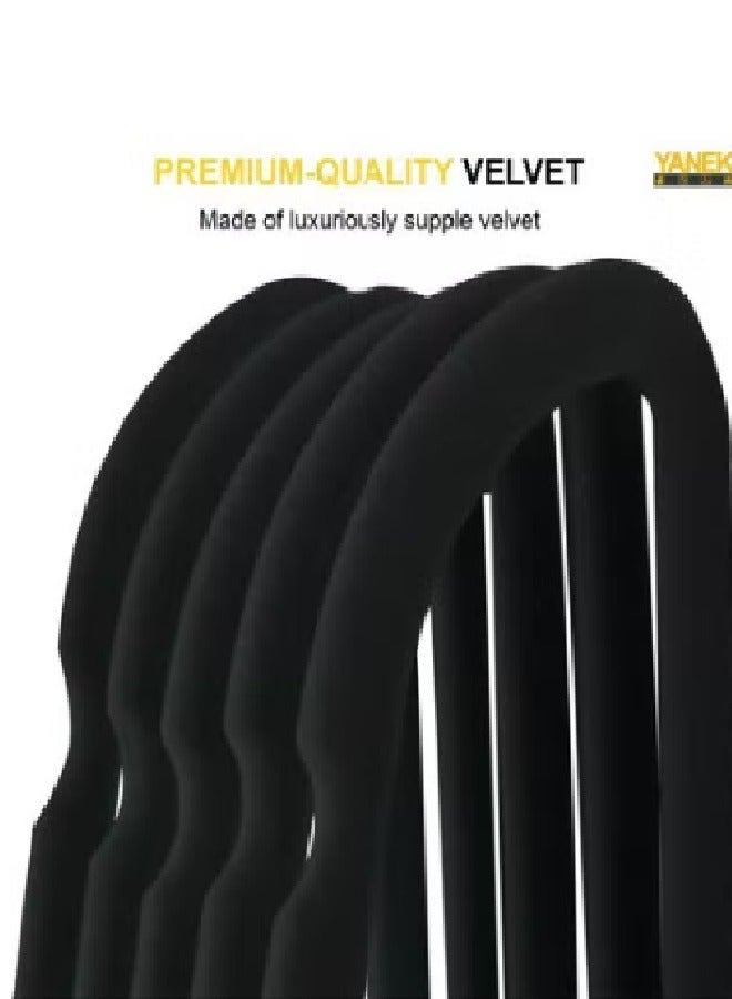 100-Piece Non-Slip Velvet Cloth Hanger Set Black - Image 2