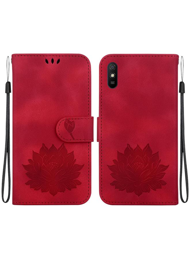 The Bros Case For Xiaomi Redmi 9A / 9i Sport / 9A Sport Lotus Embossed Leather Phone Case