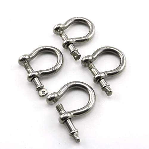 Heyous 4pcs 1/4 Inch 6mm Screw Pin Anchor Shackle Stainless Steel Heavy Duty Bow Shape Load Clamp for Chains Wirerope Lifting Paracord Outdoor Camping Survival Rope Bracelets - Image 4