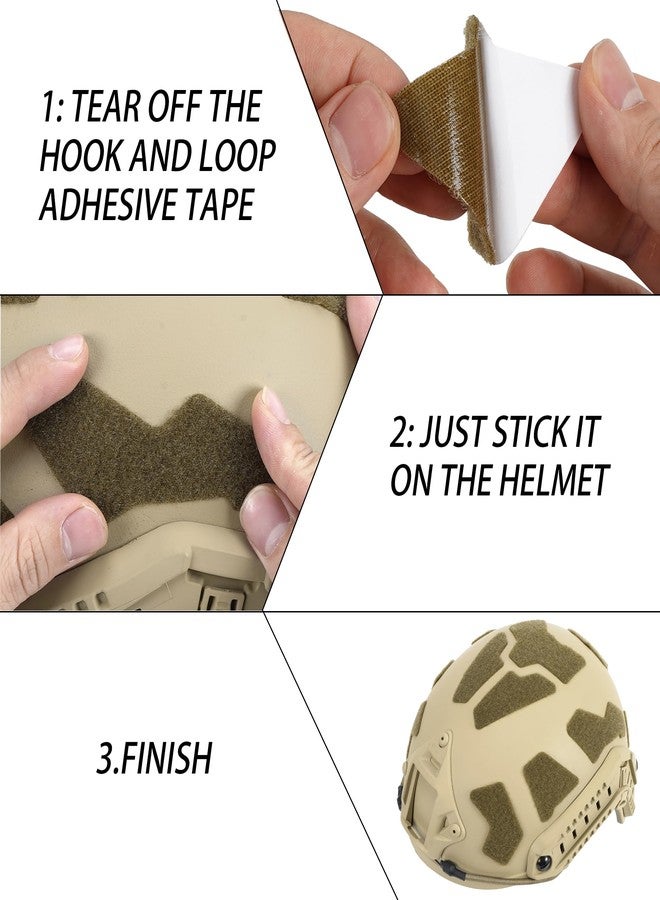 SIVIGEAR 11pcs Tactical Helmet Hook and Loop Fastener Set, DIY Kit for Fast High Cut Helmets, Military Grade Tactical Patches & High-Cut Hook and Loop Stickers Coyote Brown - Image 4