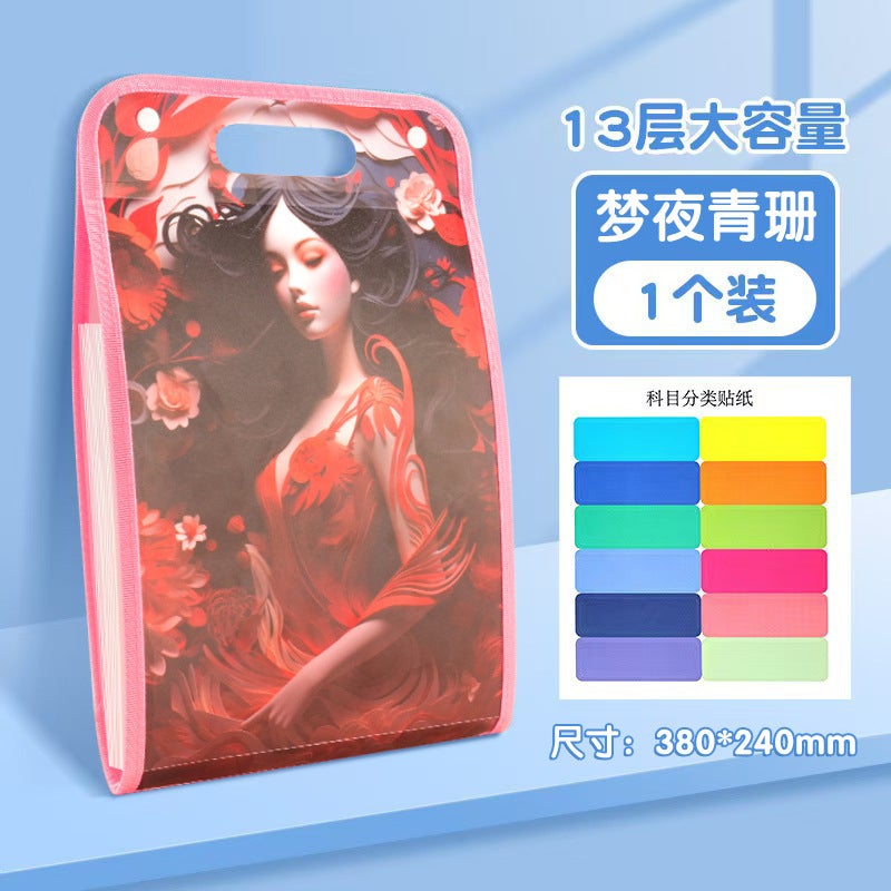Portable Organ Bag A4 Student Multi-Layer Organ Clip Briefcase Subject Classification Test Paper Storage Bag Folder - Image 1