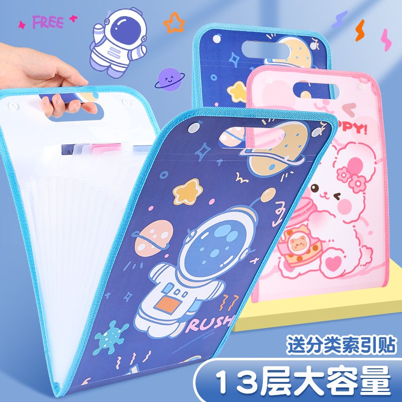 Portable Organ Bag A4 Student Multi-Layer Organ Clip Briefcase Subject Classification Test Paper Storage Bag Folder - Image 2