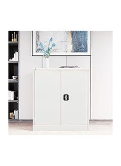 RIGID Steel Curved Low Height Office Cupboard White 102x91.5x47.5cm  - Image 1