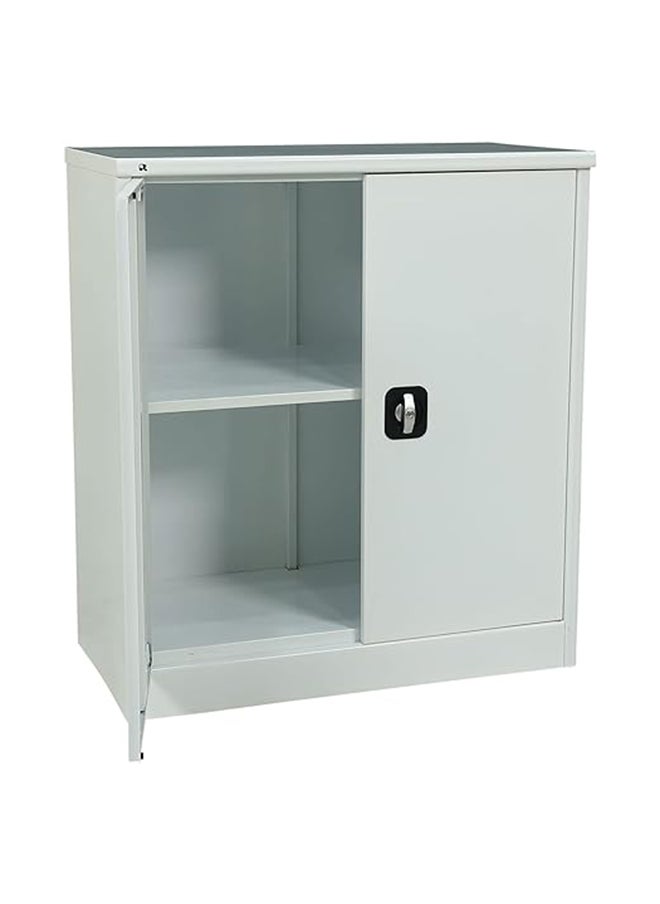 RIGID Steel Curved Low Height Office Cupboard White 102x91.5x47.5cm  - Image 5