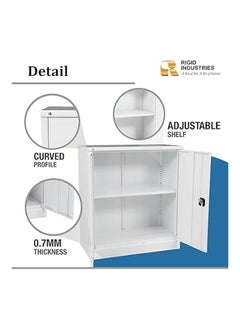 RIGID Steel Curved Low Height Office Cupboard White 102x91.5x47.5cm  - Image 3