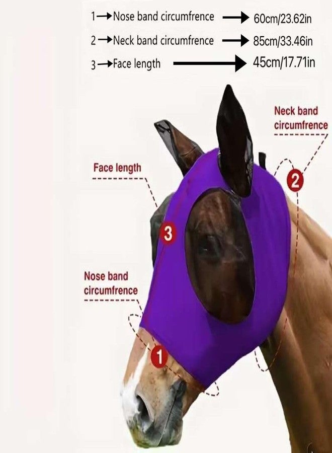 VINGVO 5 Pcs Horse Fly Mask with Ears Protection, Breathable Elastic Fabric Horse Full Face Coverage Mask with Eyes Protection and UV Sunlight Protection for Small Size Mini Horses (5 PCS) - Image 5