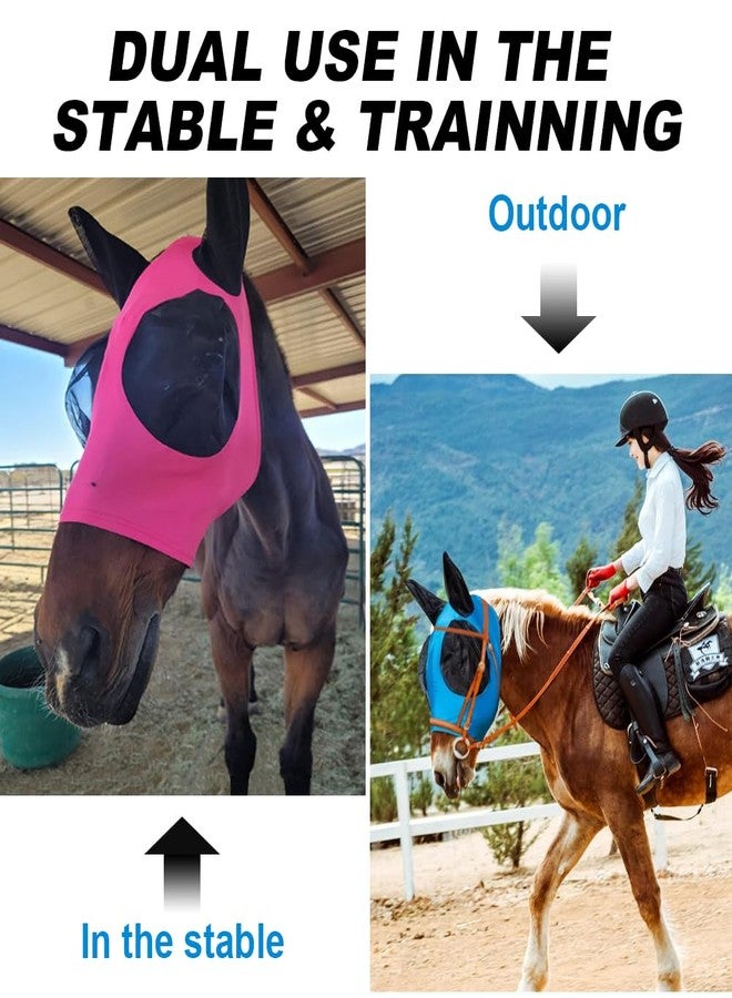 VINGVO 5 Pcs Horse Fly Mask with Ears Protection, Breathable Elastic Fabric Horse Full Face Coverage Mask with Eyes Protection and UV Sunlight Protection for Small Size Mini Horses (5 PCS) - Image 3