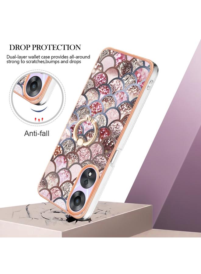 اس-توب جراب لهاتف OPPO A78 / A58، جراب هاتف IMD TPU مطلي بالكهرباء مع حلقة - Image 2