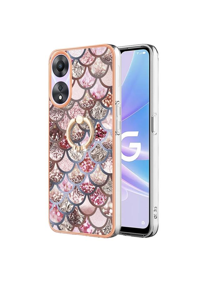 اس-توب جراب لهاتف OPPO A78 / A58، جراب هاتف IMD TPU مطلي بالكهرباء مع حلقة - Image 1