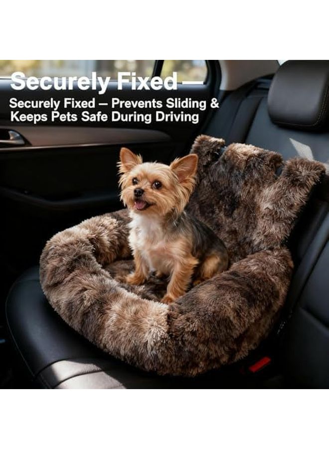 Gray 23 6x23 6in Portable Washable Plush Dog Car Bed Travel Safety Pet Cushion - Image 3