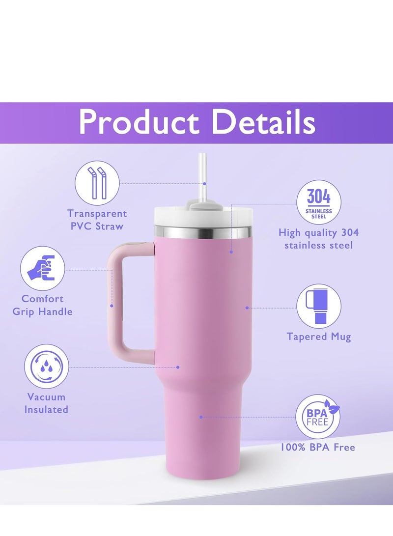 1200ml Tumbler with Handle Large 40 oz Water Bottle Insulated Tumbler with Lid and Straw - Image 2