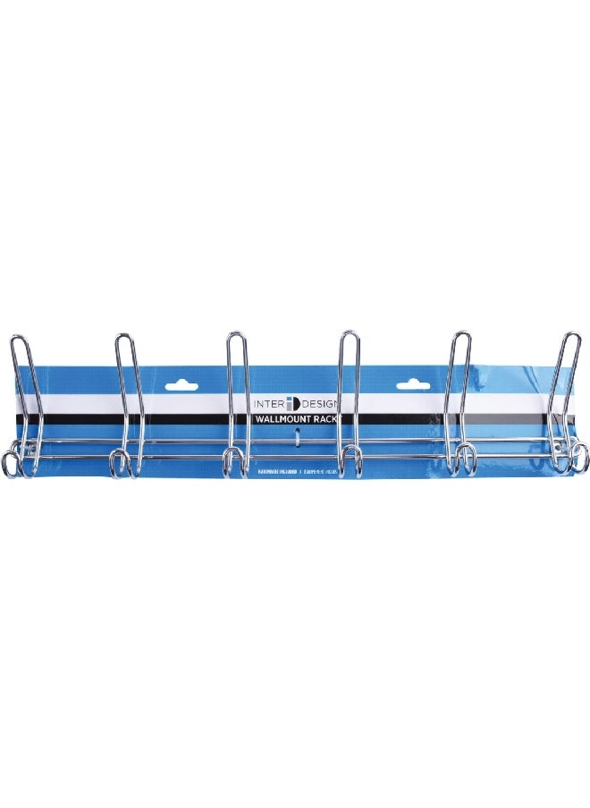 InterDesign - Wall Mounting 6 Hook Rack Chrome 6.4 x 50.8 x 13.6 cm 44032 - Image 1