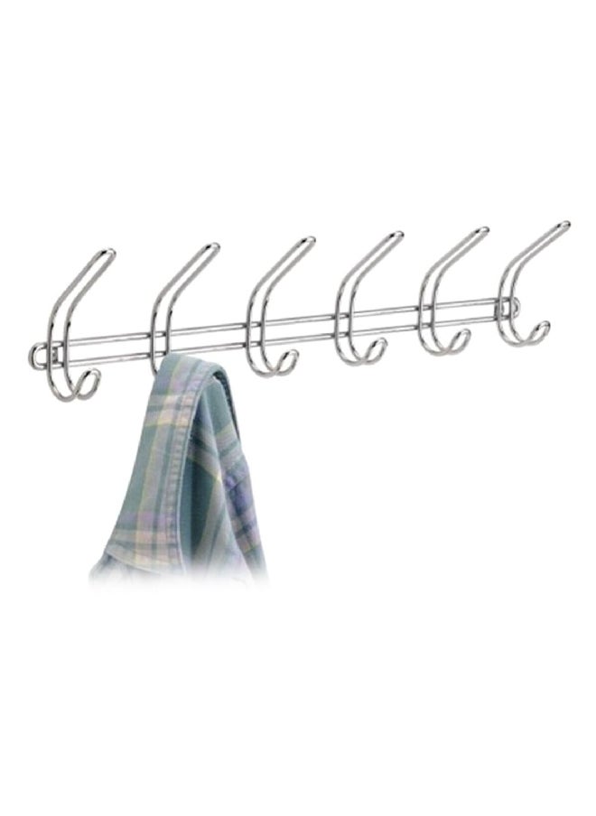 InterDesign - Wall Mounting 6 Hook Rack Chrome 6.4 x 50.8 x 13.6 cm 44032 - Image 1