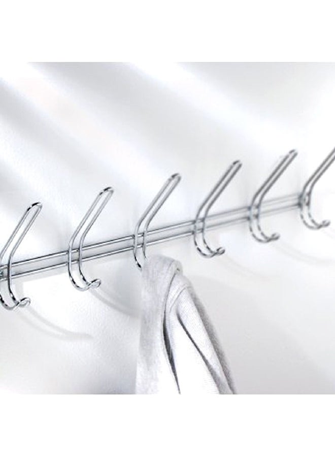 InterDesign - Wall Mounting 6 Hook Rack Chrome 6.4 x 50.8 x 13.6 cm 44032 - Image 1