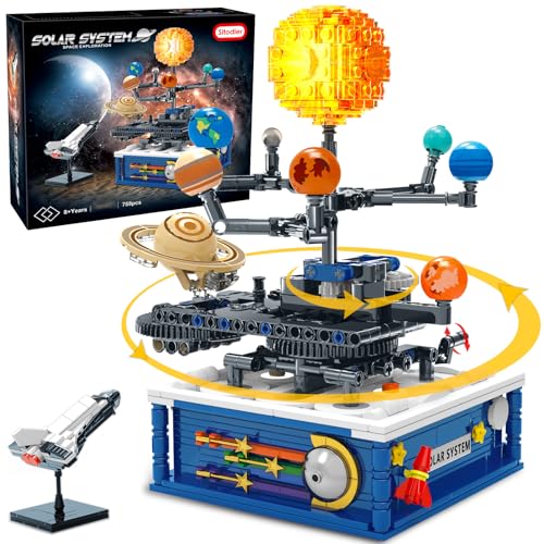 Sitodier Solar System Building Toy with Light 758pcs Space Exploration Building Toys with Rotatable Plants Educational Science Astronomy STEM Toy Beautiful Gifts for Boys Girls Ages 6 Years Kids - Image 1