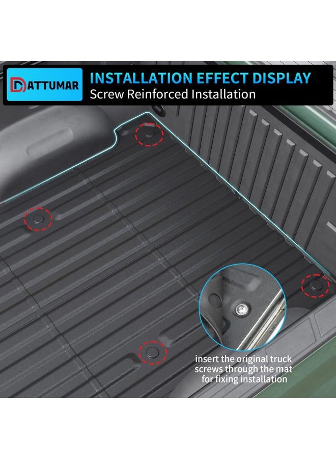 Dattumar Truck Bed Mat Tailgate Mat Compatible with 2021-2025 Ford F150 or F150 Lightning 5.5Ft Bed All Weather Protection TPE Accessories (21-25 F150 & Lightning 5.5FT) - Image 3