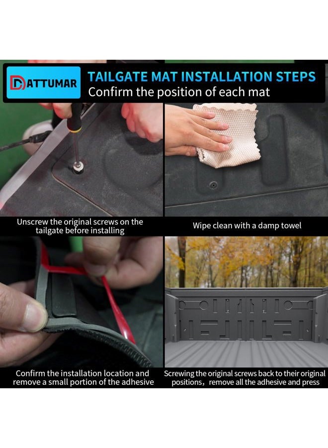 Dattumar Truck Bed Mat Tailgate Mat Compatible with 2021-2025 Ford F150 or F150 Lightning 5.5Ft Bed All Weather Protection TPE Accessories (21-25 F150 & Lightning 5.5FT) - Image 5