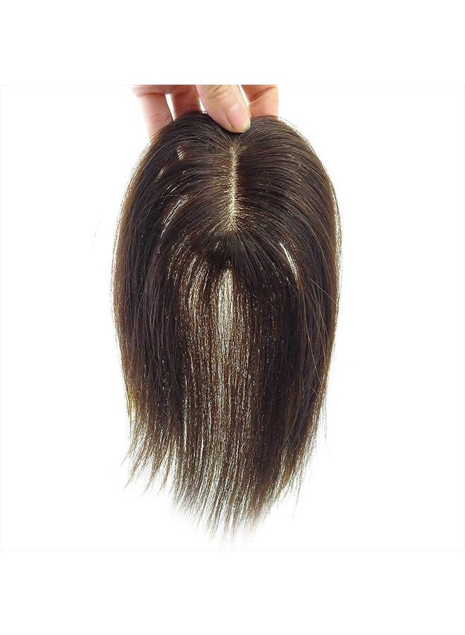 Remeehi قطعة شعر حقيقية للنساء مشابهة لقاعدة الحرير توبر أو توبي ويغليت للشعر الخفيف 5x8 بني 20 سم - Image 3