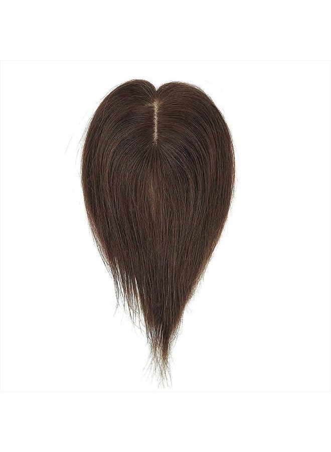Remeehi قطعة شعر حقيقية للنساء مشابهة لقاعدة الحرير توبر أو توبي ويغليت للشعر الخفيف 5x8 بني 20 سم - Image 2