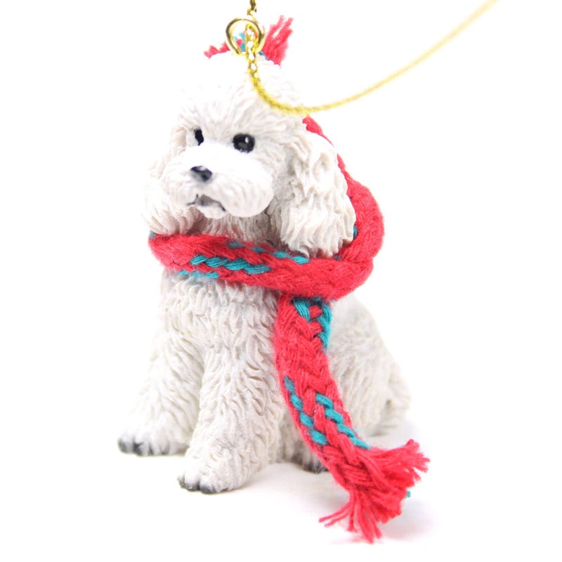 Conversation Concepts Poodle Tiny Miniature One Christmas Ornament White Sport Cut Delightful