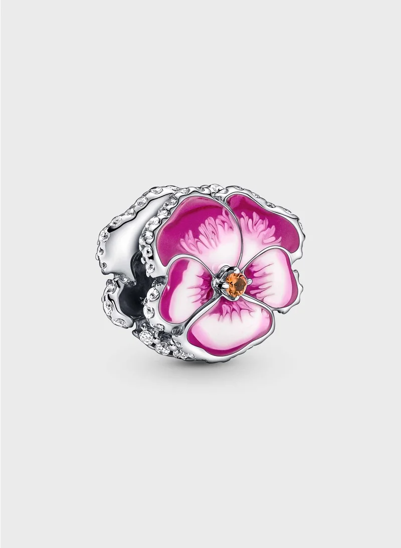 PANDORA Pink Pansy Flower Charm