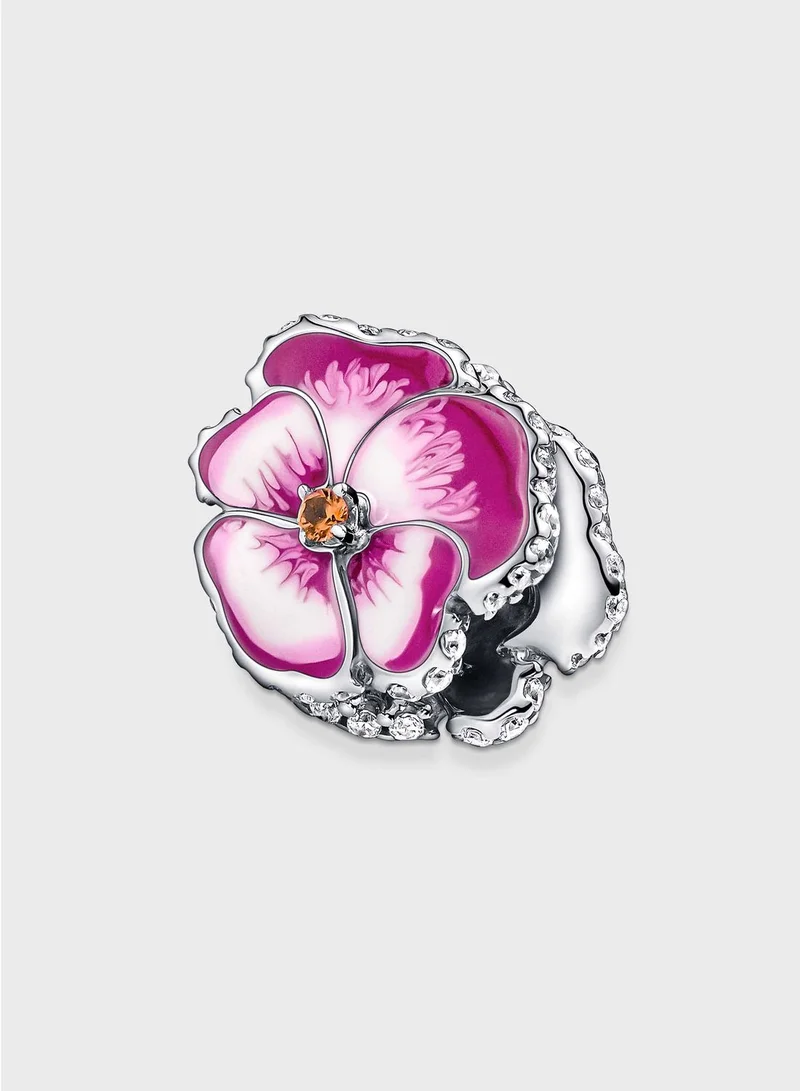 PANDORA Pink Pansy Flower Charm
