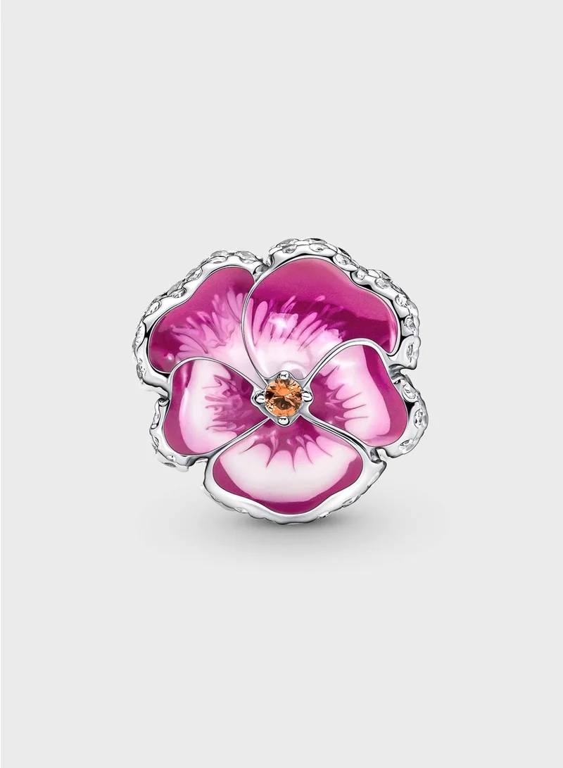 PANDORA Pink Pansy Flower Charm