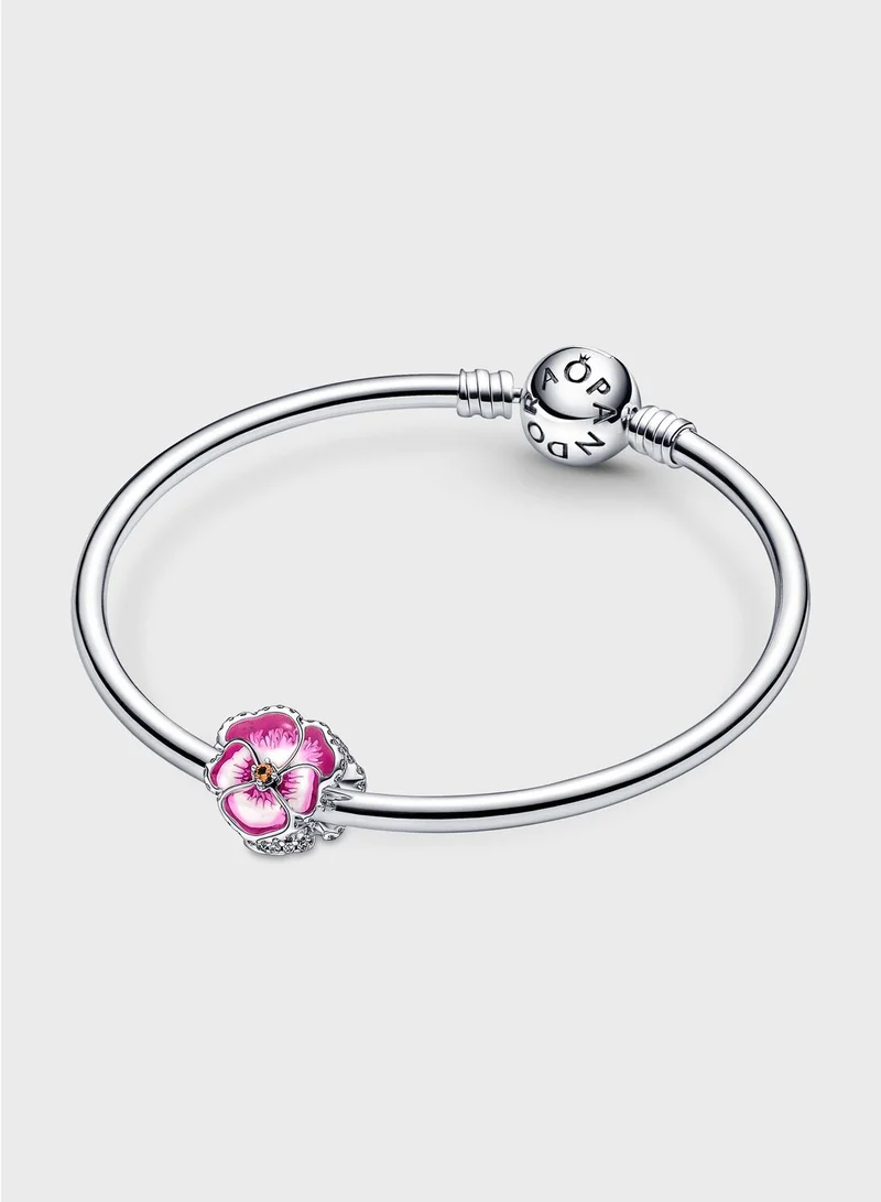 PANDORA Pink Pansy Flower Charm
