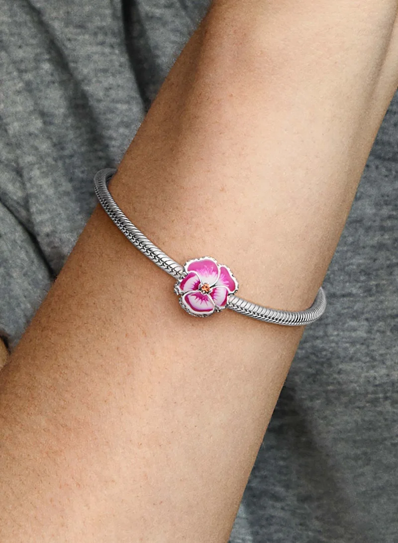 PANDORA Pink Pansy Flower Charm