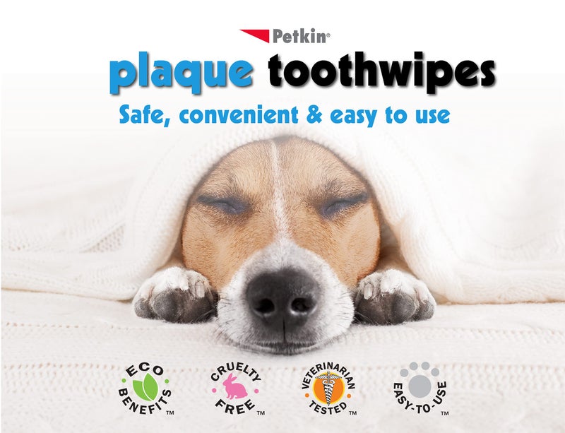 Petkin Cat and Dog Dental Wipes, 40 Wipes (Fresh Mint) - Natural Formula Cleans Teeth, Gums & Freshens Breath - for Daily Use - Convenient Dog Dental Care - 1 Pack of 40 Wipes - Image 3