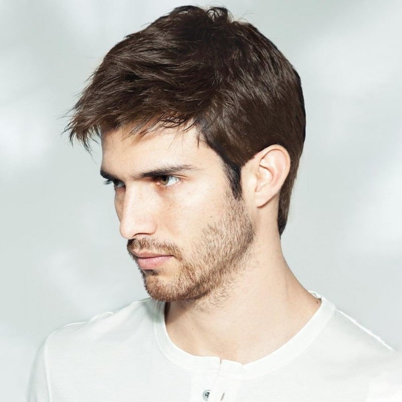 QUEENTAS Short Brown Men Hair Wig for Male Full Head Synthetic Wigs Diwali Role Play - Image 1