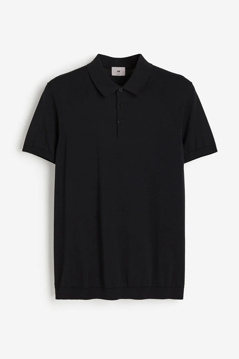H&M Slim Fit Silk-Blend Polo Shirt