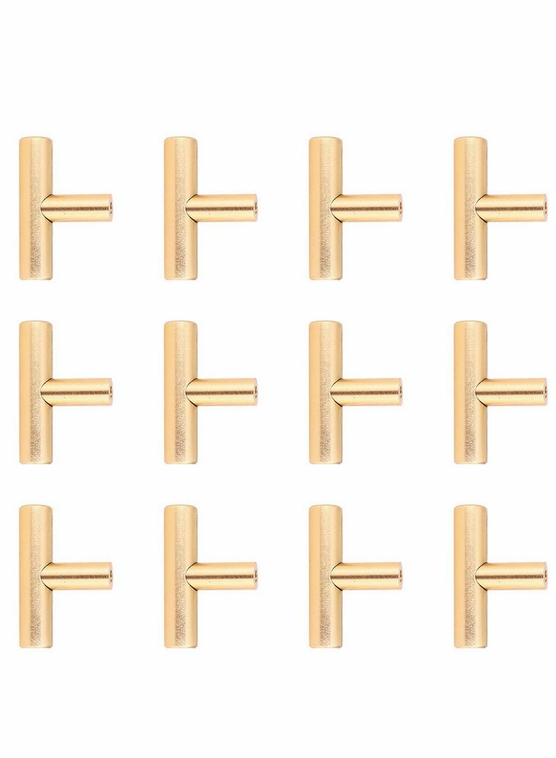 Alloy Pull Handle Cupboard Cabinet Wardrobe Door Knobs, Drawer Pull Handle for Home Bedroom (Golden, 12pcs)  - Image 1