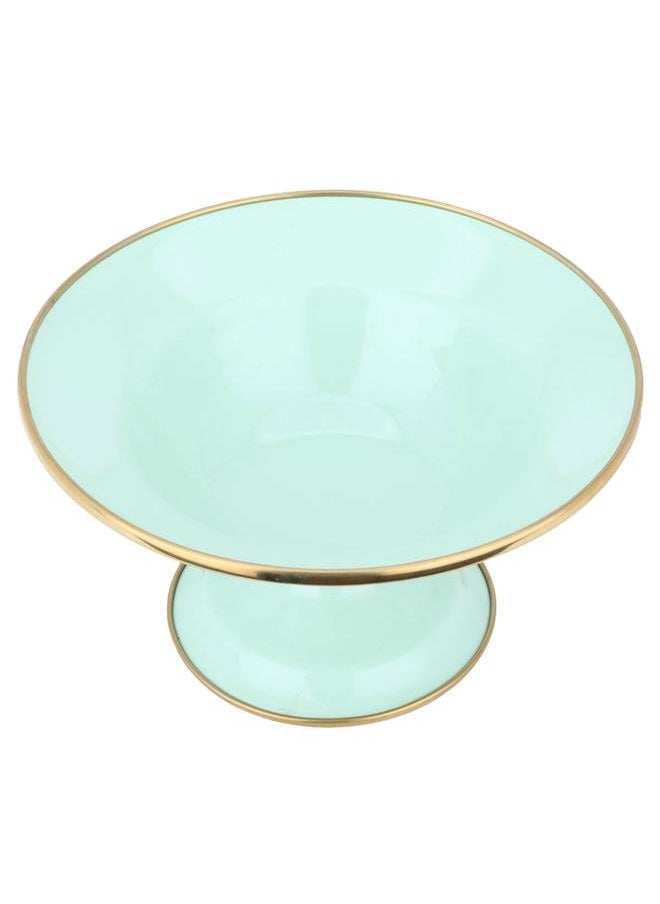 Alsaif Steel Serving Plate 20 Cm With Base Light Green  - Image 2